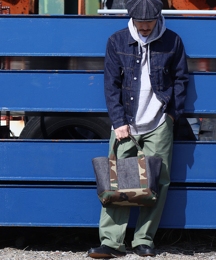 定価16万 20AW傑作・新品 ICONドッキングデニム 希少50 21oz Denim Combo Tote Bag L Size / 21oz デニムコンボトートバッグ L