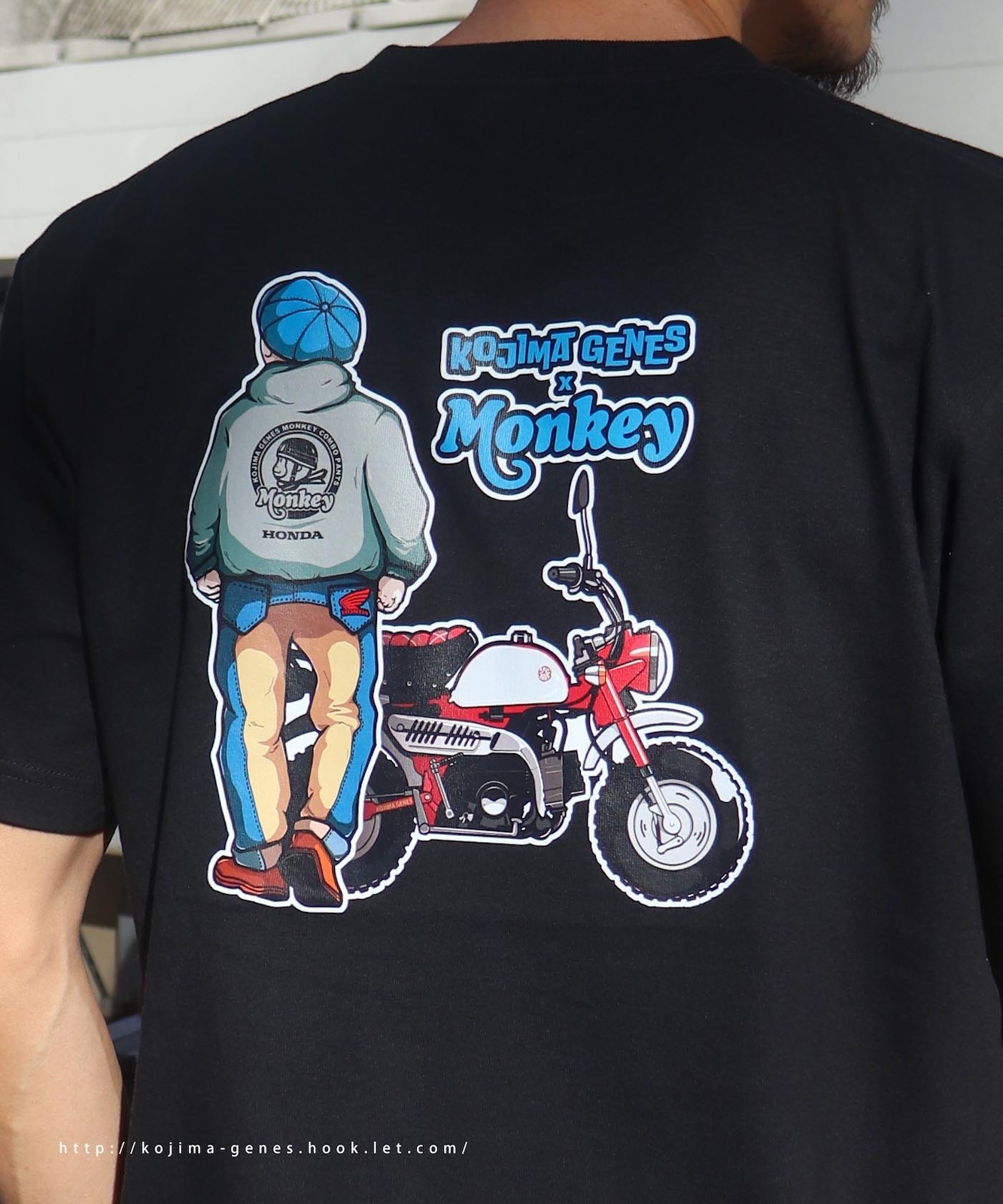 HONDA Collab Monkey Combo T-shirt Black / ۥ 󥭡T ֥å