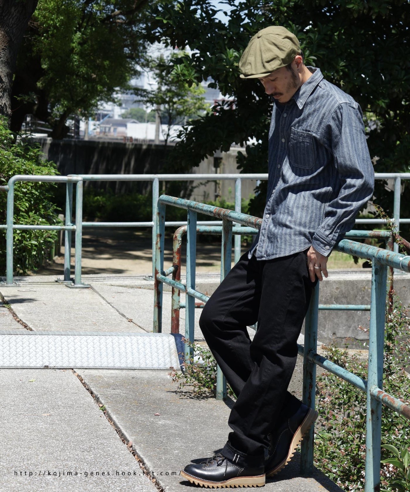 13oz selvedge black straight denim / 13ozセルビッチ ブラック
