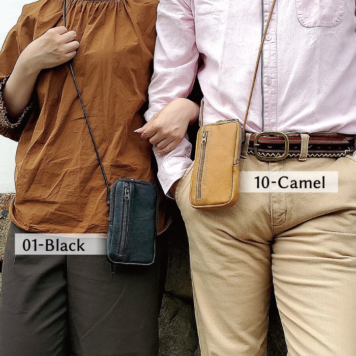 スマホショルダー サコッシュ スマホポーチ 日本製 豊岡製鞄 メンズ 旅行 外出 シンプル 黒 キャメル ANDY HAWARD KBN16450