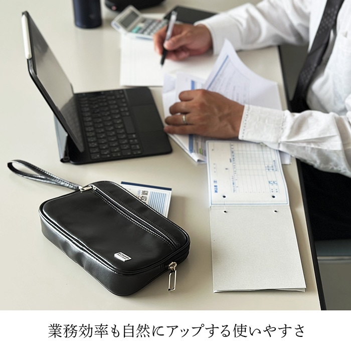 クラッチバッグ スピードケース 集金バッグ 日本製 豊岡製鞄 セカンドバッグ メンズ ビジネス取っ手 小さめ 黒 KBN25628 G-ガスト G-GUSTO