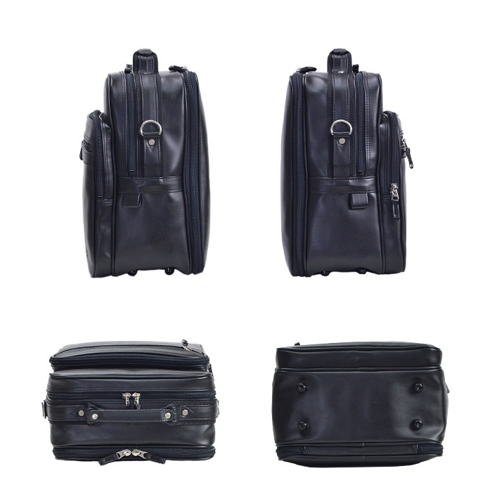 ショルダーバッグ 手提げバッグ ビジネスバッグ 日本製 豊岡製鞄 A4対応 メンズ 縦 縦型 黒 ２層 2WAY マチ広 軽量 BRELIOUS KBN16462