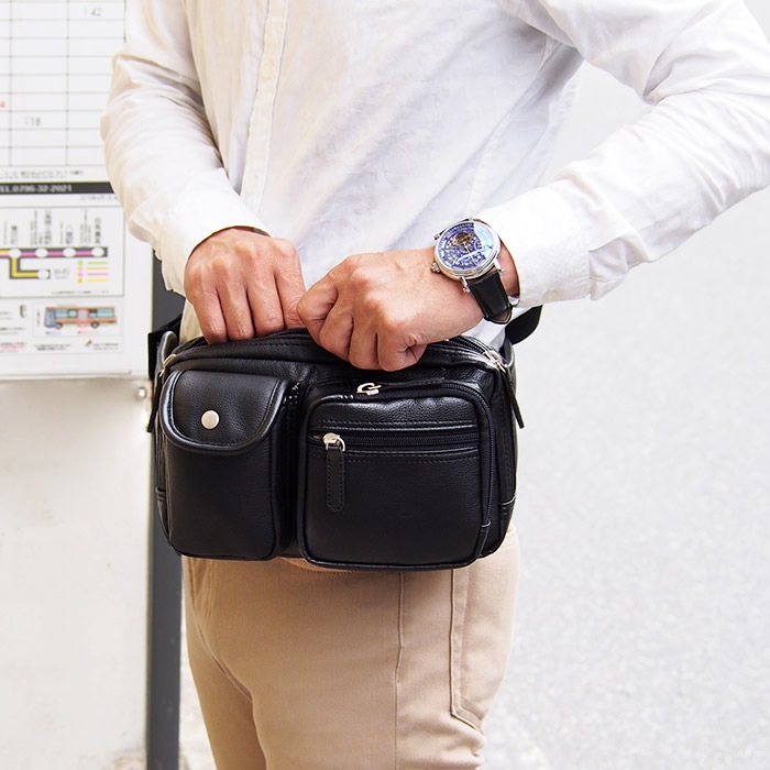 ウエストバッグ ウエストポーチ メンズ ソフト 多用途ポケット付き KBN25718 アンディハワード ANDY HAWARD