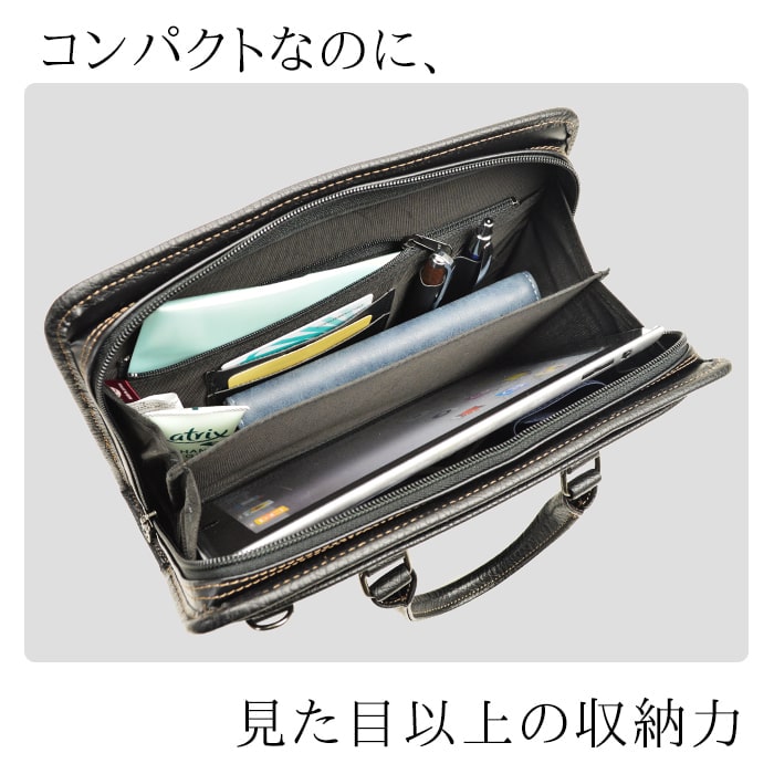 ショルダーバッグ ミニブリーフケース A5ファイル 日本製 豊岡製鞄 メンズ スリム コンパクト 大開き 黒 カーキ BRELIOUS KBN26689