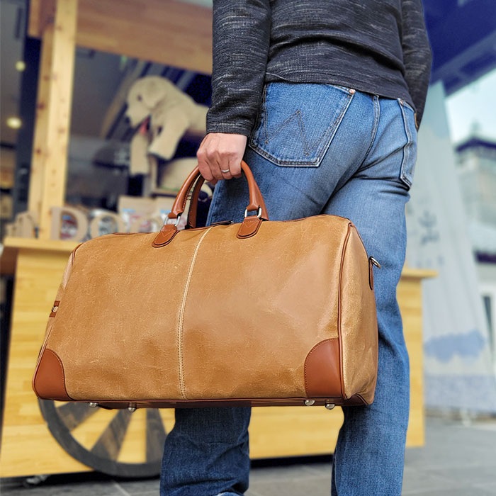 ボストンバッグ 日本製 豊岡製鞄 メンズ レディース オールドレザー調 おしゃれ 大人かわいい 2泊 3泊 ANDY HAWARD KBN10414