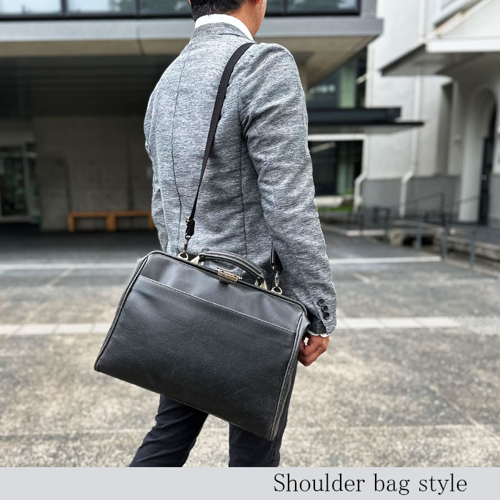 ダレスバッグ ビジネスバッグ メンズ リュック 日本製 豊岡製鞄 A4ファイル タブレット 横 横型 3WAY 白化合皮 鍵付きBRELIOUS KBN22360