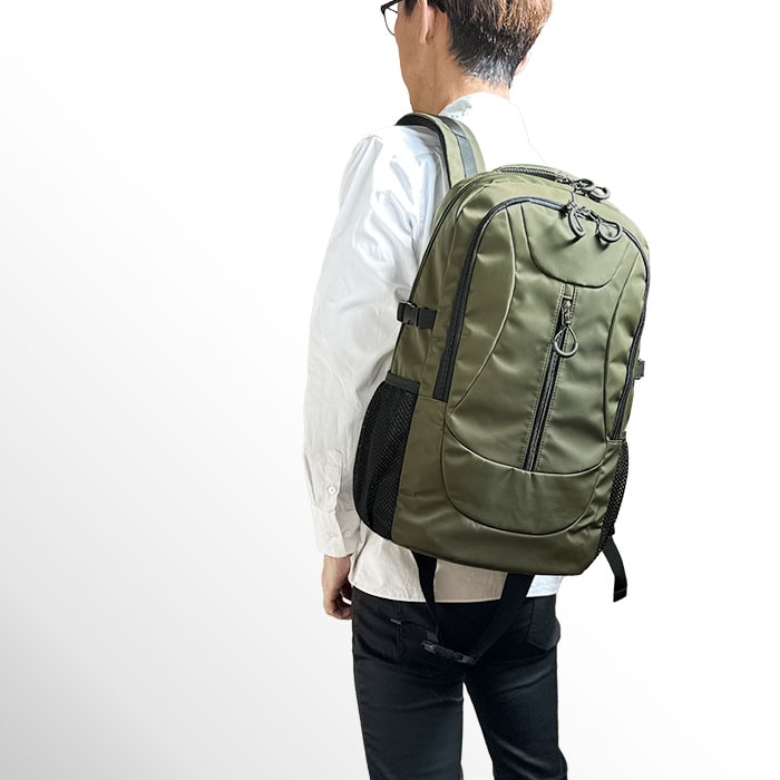 防災の日 リュック リュックサック デイパック メンズ おしゃれ カジュアル 通学 通勤 旅行 スポーツ ウエストベルト 高密度ナイロン ブラック 黒 カーキ KBN42598