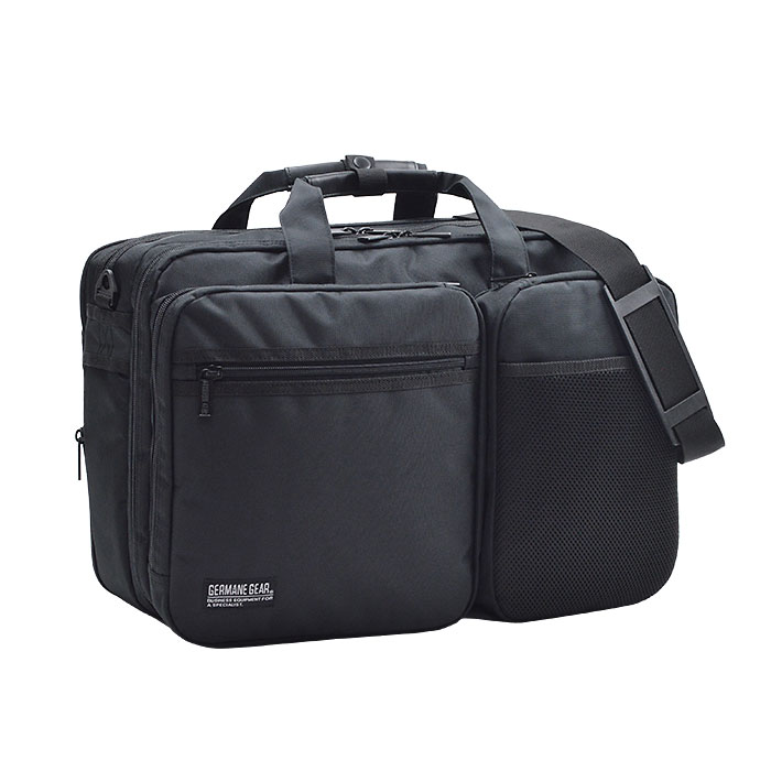 ビジネスバッグ メンズ 大容量 B4ファイル 2層 タブレット対応 マチ拡張 出張 ブリーフケース 黒 横 横型 GERMANE GEAR KBN26700