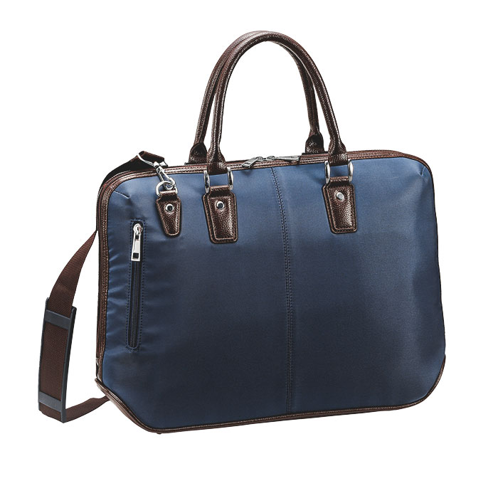 美品】COACH『Hamilton』プリントレザー製2wayビジネスバッグ 青 美品