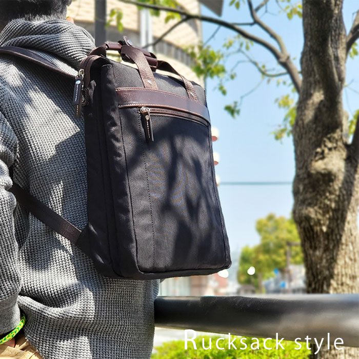 トートバッグ リュック トートリュック B4 メンズ タブレット対応 2層 スリム ツイルナイロン 縦型 黒 カーキ 紺 ワイン GRAFIT KBN42568