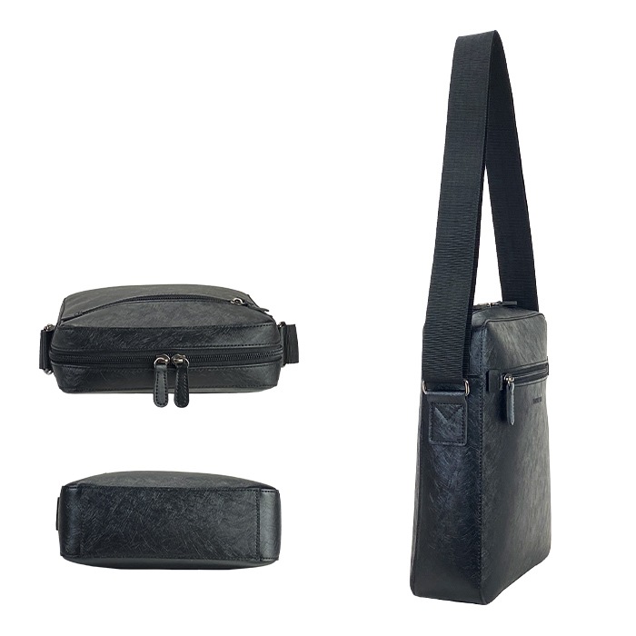 ショルダーバッグ メンズ B5 カジュアル 黒 縦 縦型 水シボ 軽量 街持ち ショッピング おしゃれ プレゼント 父の日 HAMILTON KBN16476