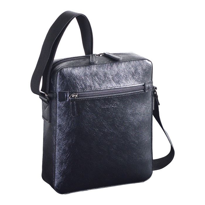 ショルダーバッグ メンズ B5 カジュアル 黒 縦 縦型 水シボ 軽量 街持ち ショッピング おしゃれ プレゼント 父の日 HAMILTON KBN16476
