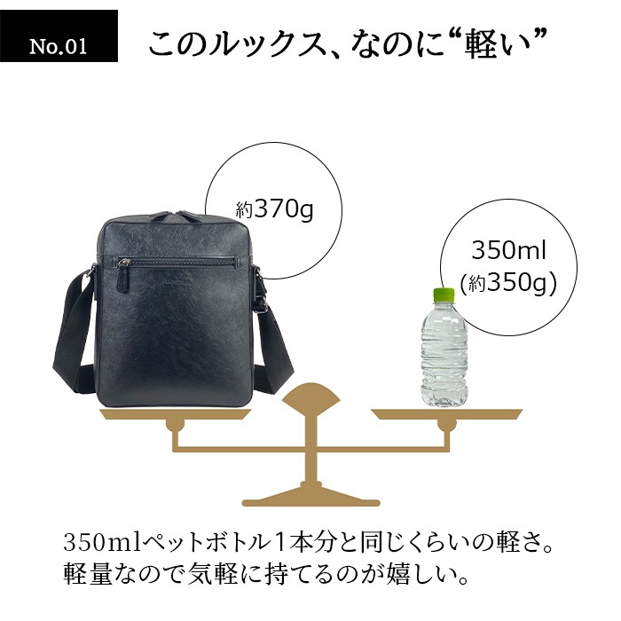 ショルダーバッグ メンズ B5 カジュアル 黒 縦 縦型 水シボ 軽量 街持ち ショッピング おしゃれ プレゼント 父の日 HAMILTON KBN16476