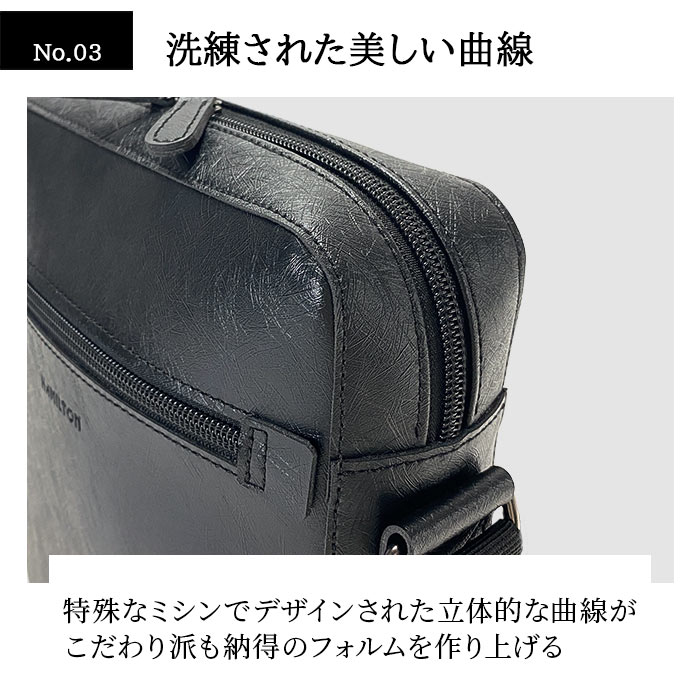 ショルダーバッグ メンズ B5 カジュアル 黒 縦 縦型 水シボ 軽量 街持ち ショッピング おしゃれ プレゼント 父の日 HAMILTON KBN16476