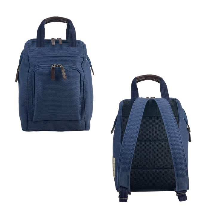 リュック デイパック 手提げバッグ 日本製 豊岡製鞄 A4サイズ 刺し子 綿 柔道着 丈夫 メンズ レディース 縦 縦型  2WAY 大開き 和風 小ぶり 鞄の國 KBN01033  　