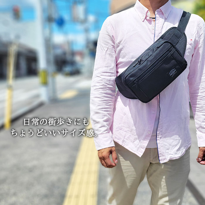 ウエストバッグ メンズ 軽量 ポリエスター 出張 街歩き 旅行 観光 黒 ANDY HAWARD KBN25876