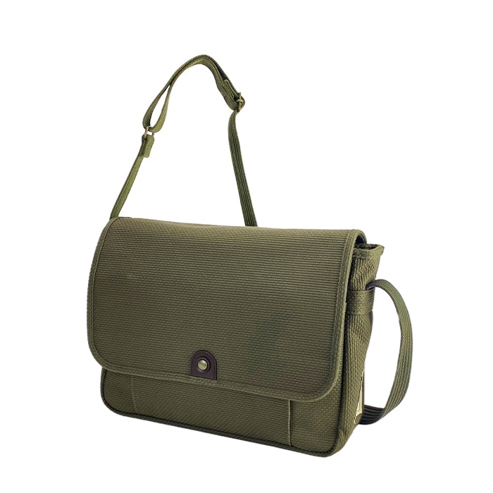 ショルダーバッグ カジュアルバッグ 日本製 豊岡製鞄 A4ファイル対応 刺し子 綿 柔道着 丈夫 メンズ レディース 横 横型 フラップ 和風 鞄の國 KBN01034