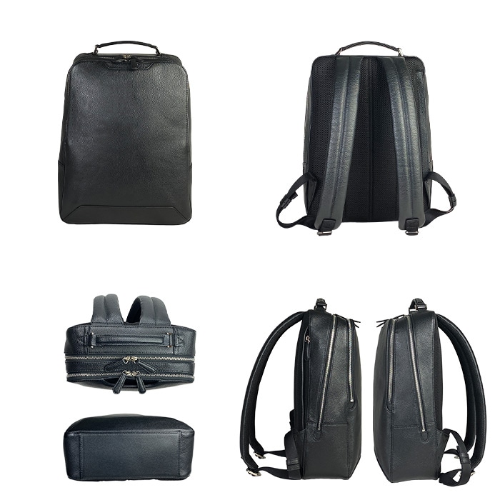 リュックサック デイパック 牛革 レザー メンズ レディース B4サイズ対応 タブレット収納 縦 縦型 カジュアル 2層 サステナブル SDGs HAMILTON -Grandeur- KBN42586