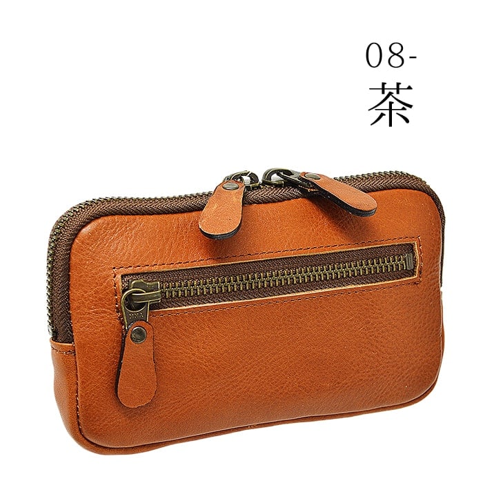 ベルトポーチ ミニポーチ スマホポーチ 日本製 メンズ 牛革 本革 オイルレザー ミニ コンパクト 黒 茶 KBN25898 ブレザークラブ BLAZER CLUB