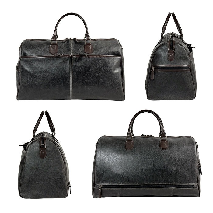 ボストンバッグ 日本製 豊岡製鞄 メンズ レディース 白化合皮 レトロ ヴィンテージ 旅行 出張 黒 キャメル 2泊 3泊 32L BRELIOUS KBN10438