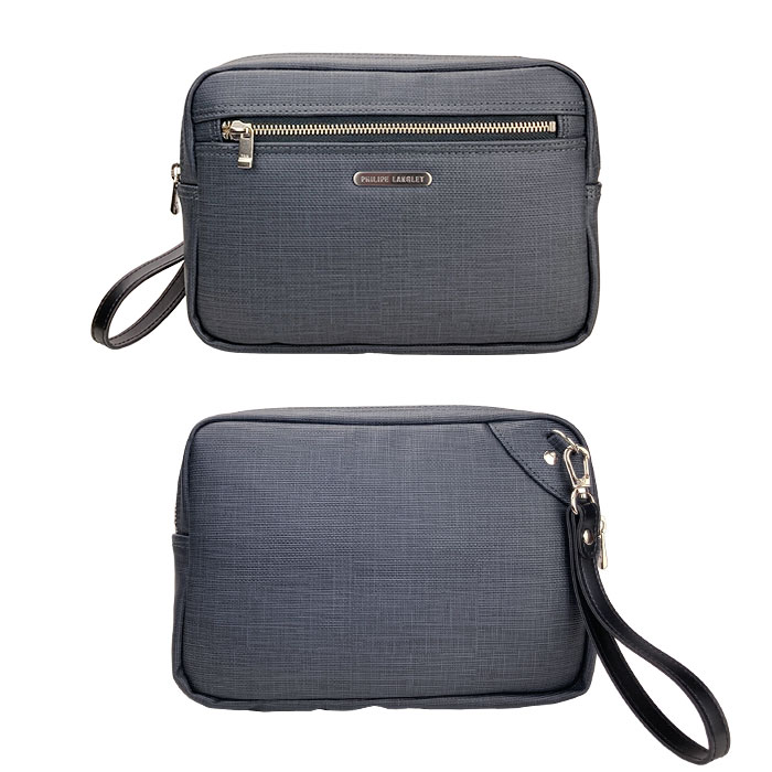 セカンドバッグ クラッチバッグ 日本製 豊岡製鞄 メンズ 高機能PVC 抗菌 耐アルコール ループハンドル付き セカンドポーチ PHILIPE LANGLET KBN25946