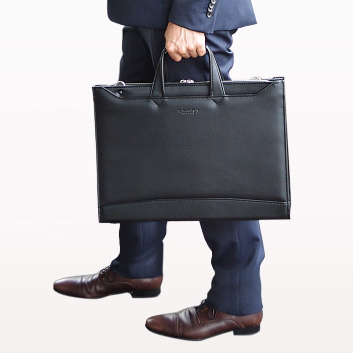 ビジネスバッグ ブリーフケース 日本製 豊岡製鞄 メンズ B4ファイル 大開き 牛革握り YKKファスナースマート スリム 通勤 黒 KBN22345 ジェイシーハミルトン J.C HAMILTON