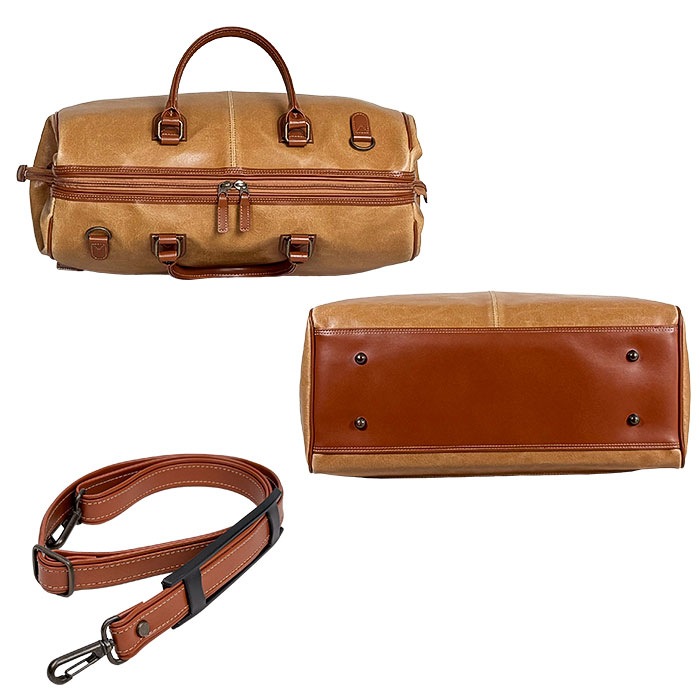 ボストンバッグ 日本製 豊岡製鞄 メンズ レディース 白化合皮 チャックダレス レトロ ヴィンテージ 旅行 出張 黒 キャメル BRELIOUS KBN10440