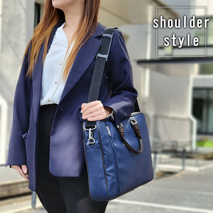 ブリーフケース ビジネスバッグ 日本製 国産 豊岡製 メンズ レディース B4 撥水 デニム調 カジュアル 通勤 出張 黒 紺 KBN26695 ブレリアス BRELIOUS 