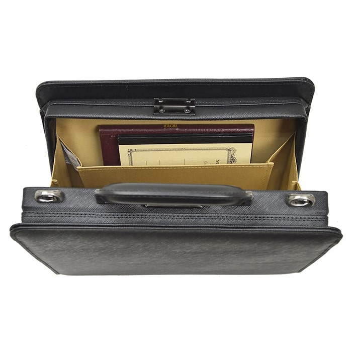 【sold out】大開き ダレスバッグ ビジネスバッグ 日本製 豊岡製鞄 牛革 本革 レザー メンズ B5 角シボ 取っ手 ワンタッチ錠前 通勤 黒 KBN22326 ジェイシーハミルトン J.C HAMILTON
