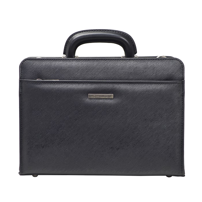 【sold out】大開き ダレスバッグ ビジネスバッグ 日本製 豊岡製鞄 牛革 本革 レザー メンズ B5 角シボ 取っ手 ワンタッチ錠前 通勤 黒 KBN22326 ジェイシーハミルトン J.C HAMILTON