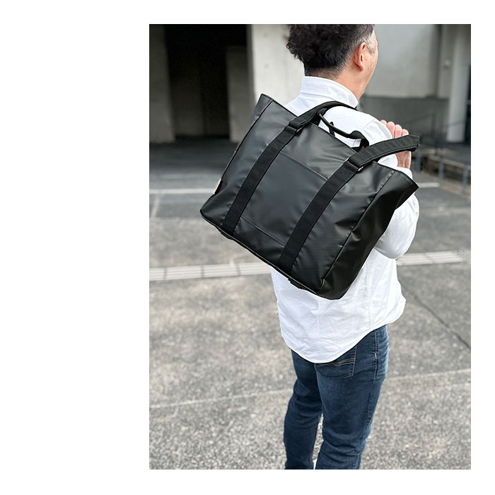 ビジネスバッグ トートバッグ メンズ レディース 大きめ B4 ファスナー付き 軽い 軽量 撥水 2wayハンドル ブランド タブレット対応 肩掛け 通勤 ジム 横型 黒 MAGNUM KBN53434