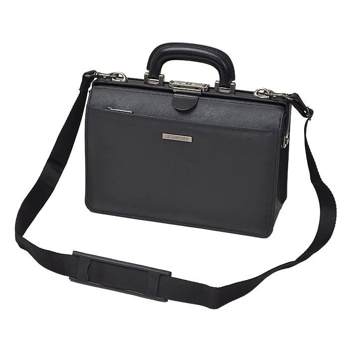 【sold out】口枠 ダレスバッグ ビジネスバッグ 日本製 豊岡製鞄 牛革 本革 レザー メンズ B5 角シボ 取っ手 ワンタッチ錠前 通勤 黒 KBN22327 ジェイシーハミルトン J.C HAMILTON
