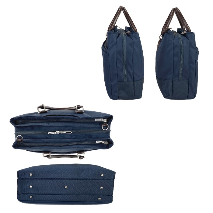 ブリーフケース ビジネスバッグ B4サイズ メンズ ビジネス 3層 横 横型 タブレット対応 大開き ポケット キャリーオン 高密度ナイロン 黒 紺 GRAFIT KBN26714