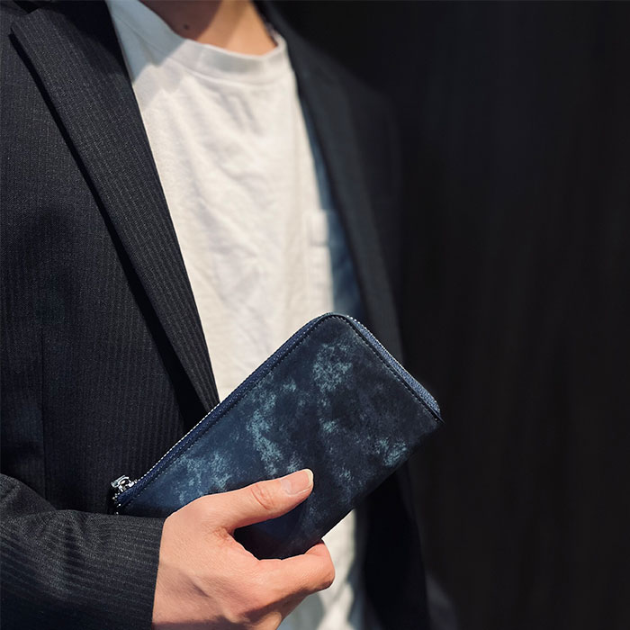 長財布 メンズ レディース 本革 牛革 レザー L字ファスナー スクエア シンプル 化粧箱付き 紺 ワイン HAMILTON KBN28008