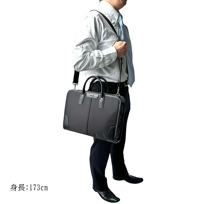 ビジネスバッグ メンズ ブリーフケース 軽量 A4 2WAY ショルダー 自立 通勤 出張 就活 入社 ブラック 黒 紺 HAMILTON KBN26717