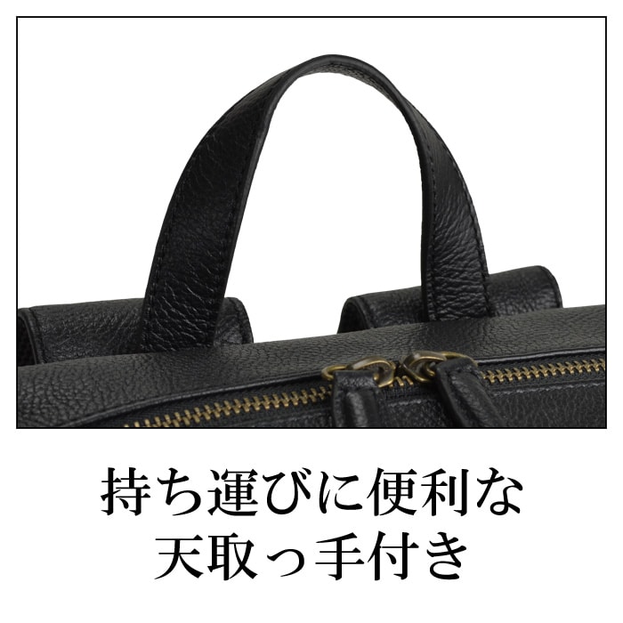新品13000円☆小振り☆かぶせ やわらかリュック 牛革☆開口部 2か所☆ リュックサック レディース リュック 革 本牛革 本革 2way 肩