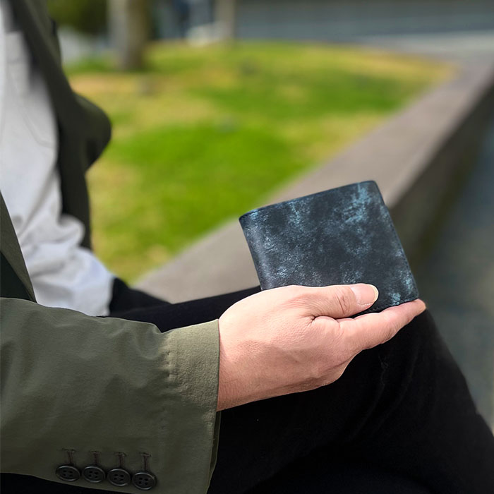 二つ折り財布 メンズ レディース 本革 牛革 レザー 薄い おしゃれ 化粧箱付き 紺 ワイン HAMILTON KBN28010