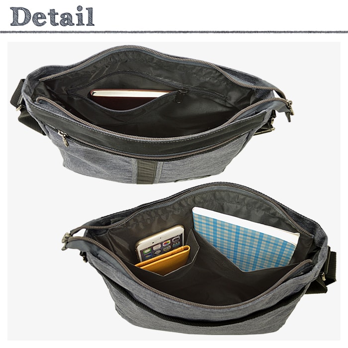 ショルダーバッグ メンズ レディース B5 ポリエスター シック 買い物 普段用 旅行 観光 通勤 紺 グレー MOBBY'S KBN33700