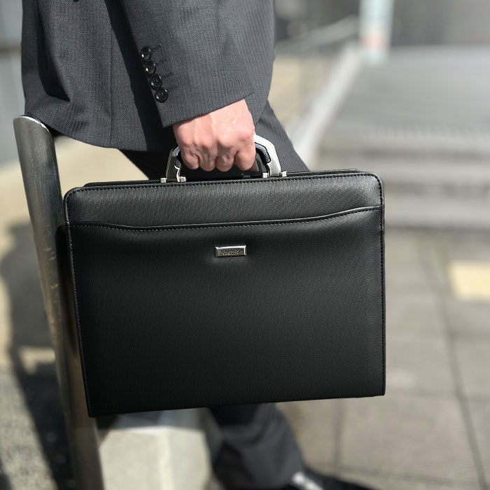 ダレスバッグ ビジネスバッグ メンズ A4クリアファイル 2way 日本製 国産 豊岡製鞄 横 横型 黒 J.C HAMILTON KBN22358