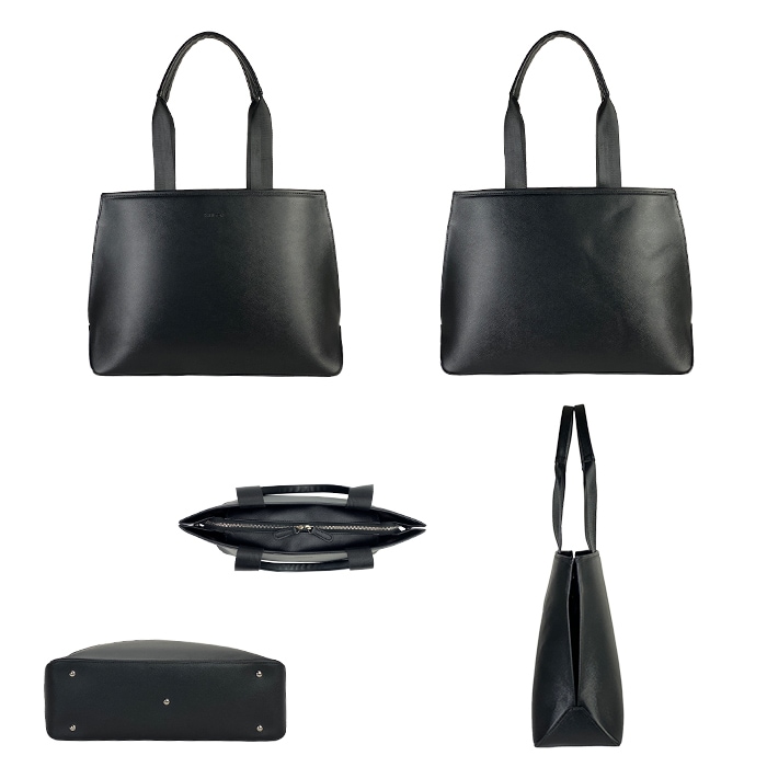 トートバッグ ビジネスバッグ メンズ B4ファイル 黒 サフィアーノレザー調 横 横型 タブレット対応 フォルム シンプル 大容量 HAMILTON KBN53440