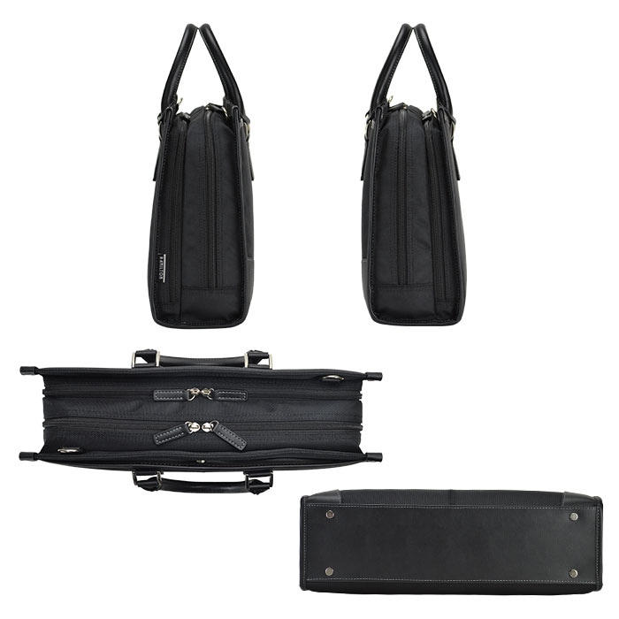 ビジネスバッグ メンズ 2層 大容量 A4ファイル 2WAY 大開き タブレット対応 ショルダーバッグ ブリーフケース 営業カバン 黒 横 横型 KBN26723