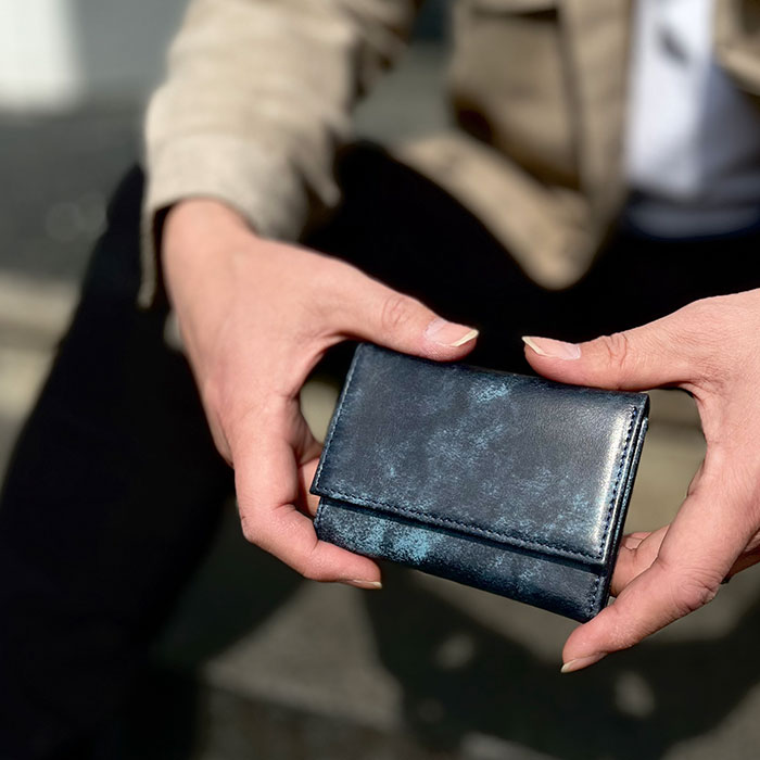 三つ折り財布 メンズ レディース 本革 牛革 レザー ミニ 軽い コンパクト 三つ折り ボックス型 おしゃれ 化粧箱付き HAMILTON KBN28011