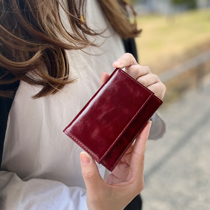 三つ折り財布 メンズ レディース 本革 牛革 レザー ミニ 軽い コンパクト 三つ折り ボックス型 おしゃれ 化粧箱付き HAMILTON KBN28011