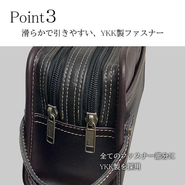 クラッチバッグ セカンドバッグ メンズ ダブルファスナー 二層 縦持ち 結婚式 黒 26cm ハンドル付き CRADLE RIVER KBN25950