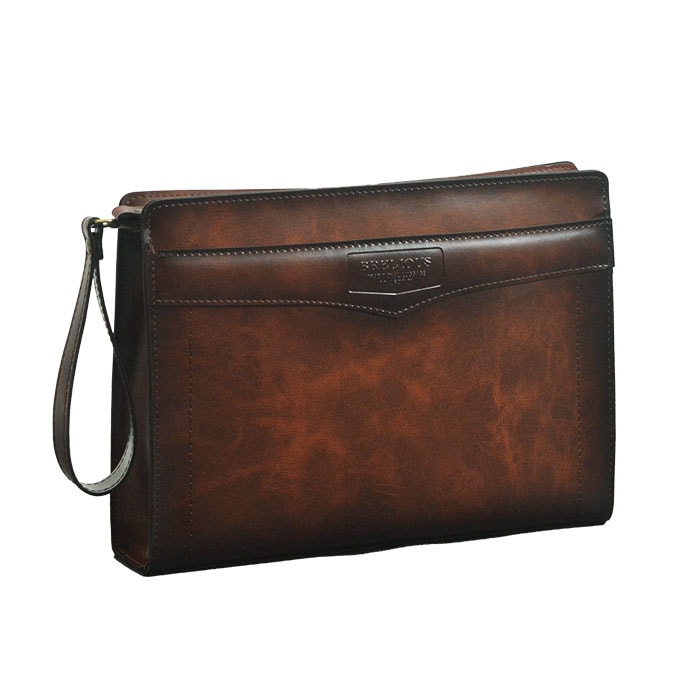 セカンドバッグ クラッチバッグ 日本製 豊岡製鞄 メンズ B5 レトロ シャドー カジュアル フォーマル ビジネス チョコ KBN25923 BRELIOUS