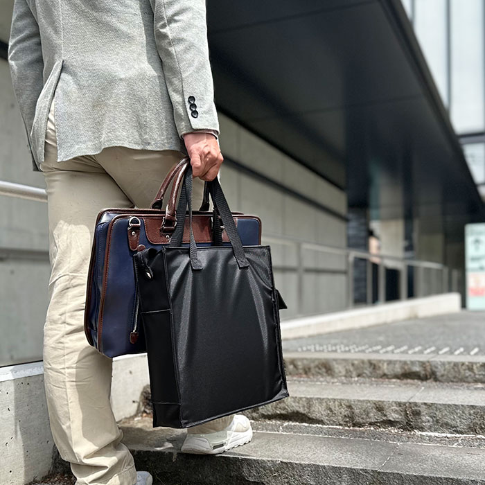 トートバッグ メンズ サブバッグ 書類バッグ 日本製 豊岡製鞄 A4ファイル 持ち運び 縦型 軽量 トート 会議 学校行事 黒 BLAZER CLUB KBN26720