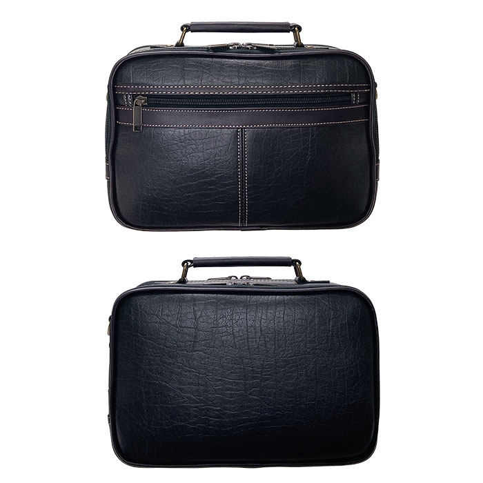 ショルダーバッグ メンズ 手提げバッグ 2way 2層 大開き 持ち手 ハンドル  ワンショルダー 斜め掛け 横型 黒 CRADLE RIVER KBN16469