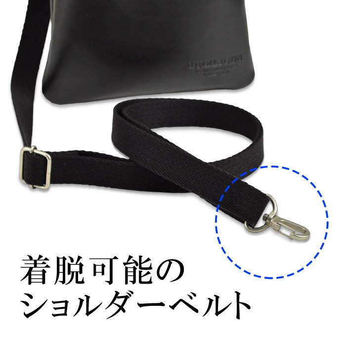 ショルダーバッグ サコッシュ 日本製 豊岡製鞄 メンズ 薄マチ 縦 縦型 YKKファスナー 黒 BRELIOUS KBN16447