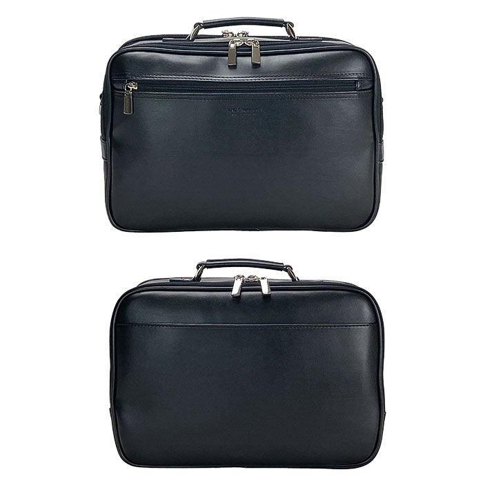 ショルダーバッグ メンズ 2層 A4 取っ手 ハンドル 2WAY 軽い 軽量 斜めがけ 手提げ 通勤 旅行 横型 黒 ANDY HAWARD KBN16479