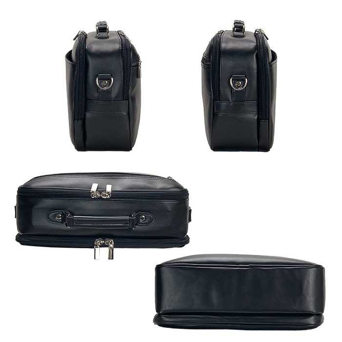 ショルダーバッグ メンズ 2層 A4 取っ手 ハンドル 2WAY 軽い 軽量 斜めがけ 手提げ 通勤 旅行 横型 黒 ANDY HAWARD KBN16479